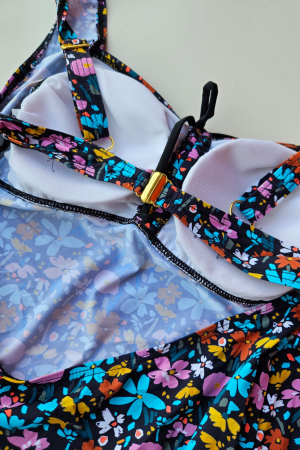 Costum de baie marime mare tip tankini, doua piese, rochita si pantaloni scurti, multicolor, Summer, embody.ro [2]