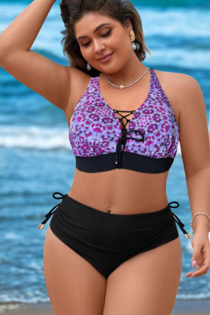 Costume baie 2 piese - Costume de baie din 2 piese, slip clasic, marime mare embody.ro