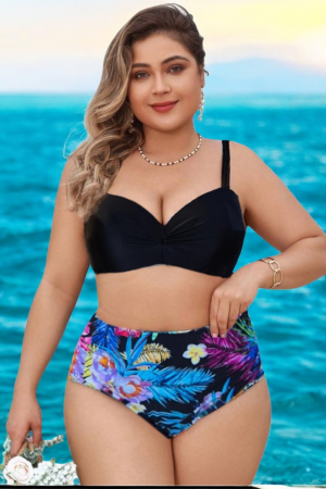 Costume baie marimi mari - Costume de baie din 2 piese, slip clasic, marime mare embody.ro