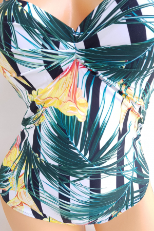Costum de baie dama, intreg, imprimeu Tropical, Verde XS [6]