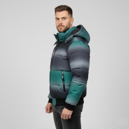 Geaca Barbati de Iarna Puffer cu Gluga detasabila in Degrade 8106 [3]