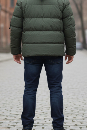 Geaca barbati casual groasa, cu gluga neagra si buzunare cu fermoar rym7963 [4]