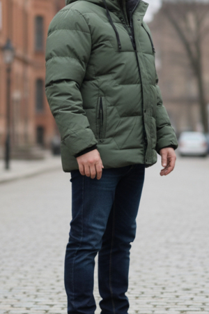 Geaca barbati casual groasa, cu gluga neagra si buzunare cu fermoar rym7963 [2]