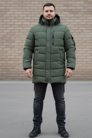 Geci si veste barbati - Geaca groasa Parka Barbati Verde Kaki, Model Urban Rym7384