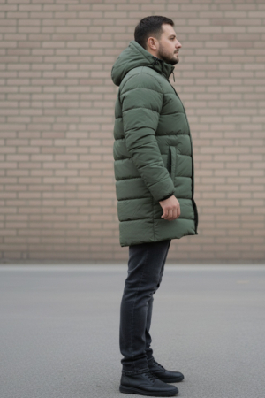 Geaca groasa Parka Barbati Verde Kaki, Model Urban Rym7384 [2]