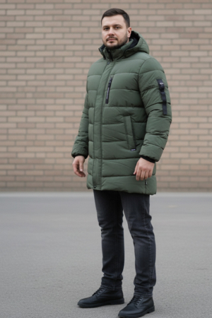 Geaca groasa Parka Barbati Verde Kaki, Model Urban Rym7384 [1]
