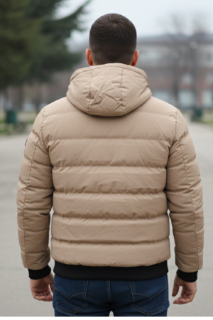 Geaca Barbati Fas Groasa Cu Gluga Detasabila Bej 7458-3 [2]