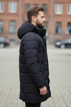 Geaca Barbati groasa de Iarna Lunga Cu Gluga Detasabila 2603 negru [3]