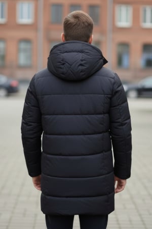 Geaca Barbati groasa de Iarna Lunga Cu Gluga Detasabila 2603 negru [2]