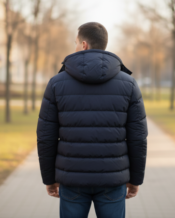 Geaca Barbati Iarna Groasa cu Gluga Detasabila 22508-2 bleumarin [2]