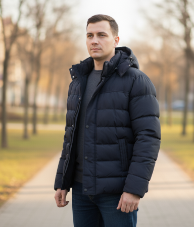 Geaca Barbati Iarna Groasa cu Gluga Detasabila 22508-2 bleumarin [4]