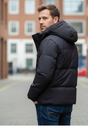 Geaca Barbati Iarna Groasa cu Gluga Detasabila negru 52036-1 [1]