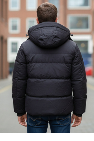 Geaca Barbati Iarna Groasa cu Gluga Detasabila negru 52036-1 [2]