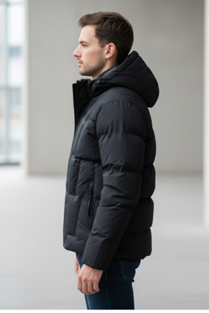Geaca Barbati Iarna Neagra cu Gluga 8269 [2]