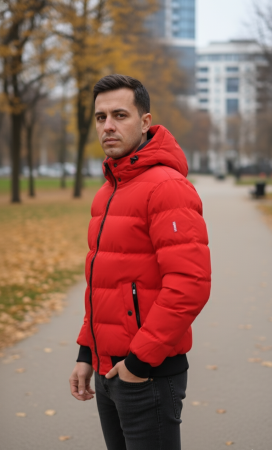 Geaca Barbati groasa, Rosie, cu Gluga detasabila, buzunare cu fermoar 7956-3 [2]