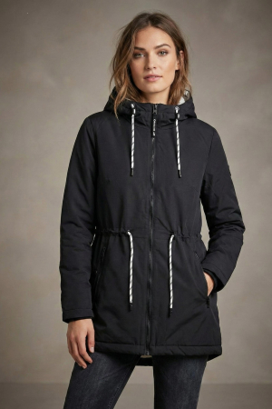 Geci si veste dama - Geaca dama cu gluga detasabila, buzunare, inchidere fermoar, negru 8000