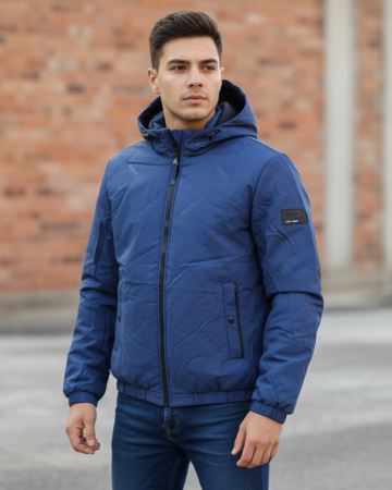 Geci - Geaca Barbati Bleumarin cu Gluga detasabila 7986-2