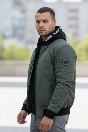 Geci si veste barbati - Geaca pentru Barbati marime mare impermeabila, cu gluga detasabila, buzunare, cu fermoar, kaki 8403