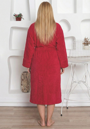 Halat dama, cocolino soft-polar, pufos, cu cordon, rosu 9000 [1]