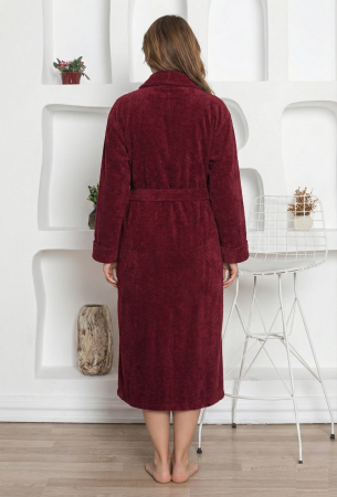 Halat dama, cocolino soft-polar, pufos, cu cordon, visiniu 9002 [1]