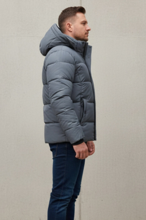 Geaca groasa de iarna pentru barbati, cu gluga detasabila 2601 gri [1]