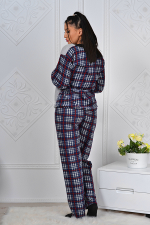 Pijama dama, cocolino pufoasa cu imprimeu Love, Gri [1]