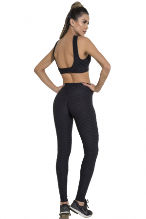 Colanti dama fitness modelatori cu push-up, talie inalta, Negru [4]