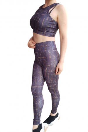 Compleu fitness dama, 2 piese, Embody fit, modelator, bustiera si pantalon, Gri Platinium [4]