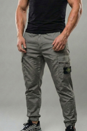 Pantaloni barbati - Pantaloni fas Cargo Jogger pentru Barbati - Gri- Cu Buzunare Laterale si Talie Elastica 7793