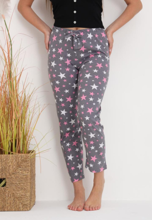 Pantaloni de Pijama Dama Bumbac imprimeu stelute gri 212 [3]