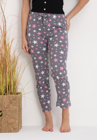 Pantaloni de Pijama Dama Bumbac imprimeu stelute gri 212 [4]