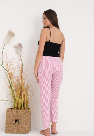 Pantaloni de Pijama Dama Bumbac cu dungi roz  205 [5]