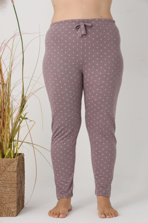 Pantaloni de Pijama Dama Bumbac marime mare, roz 307 [7]