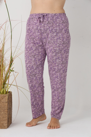 Pijamale dama - Pantaloni de Pijama Dama Bumbac marime mare, mov 305