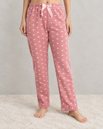Pijamale - Pantaloni de Pijama Dama  cocolino polar roz