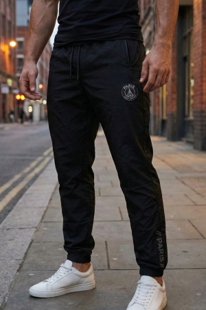 Pantaloni barbati - Pantaloni fas Jogger Sport Negru Model Paris cu Buzunare cu Fermoar 7795