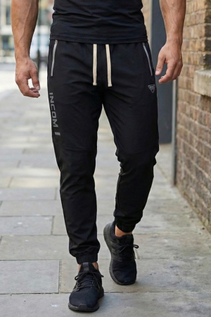 Pantaloni barbati - Pantaloni fas Trening Jogger Negri cu Buzunare cu Fermoar 7797