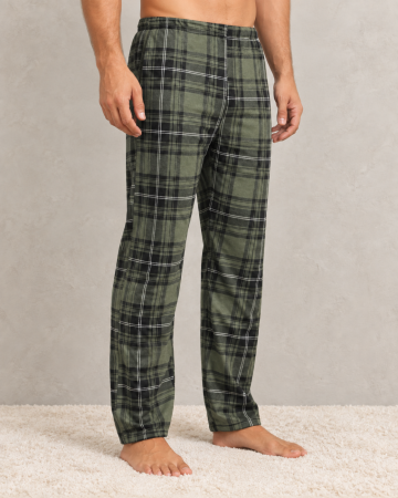 Pantaloni Pijama Barbati - Pantaloni Pijama Barbati lungi verde in carouri