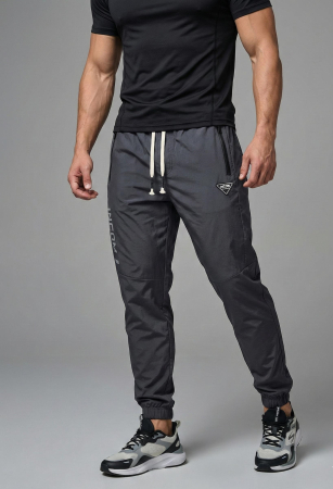 Pantaloni barbati - Pantaloni fas Trening Jogger Gri cu Buzunare cu Fermoar 7797