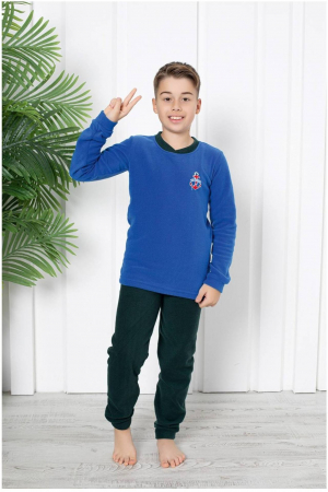 Pijamale copii - Black Friday - Reduceri Pijama baieti, din material soft polar moale si calduros embody