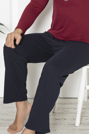 Pijama bumbac barbat, maneci si pantaloni lungi, imprimeu modern embody [1]