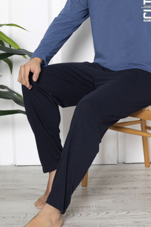 Pijama bumbac barbat, maneci si pantaloni lungi, imprimeu modern embody [1]