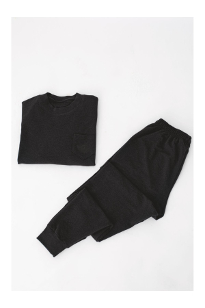 Pijama barbat bumbac tip trening, gri inchis 101embody [1]