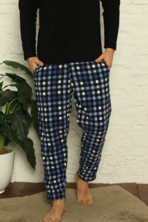 Pijama barbat, material soft polar moale si calduros, maneci si pantaloni lungi cu buzunare embody [1]