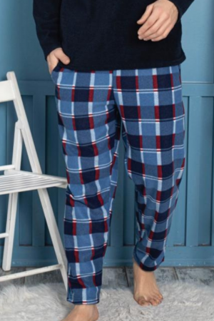 Pijama barbat, material soft polar moale si calduros, maneci si pantaloni lungi cu buzunare embody [1]