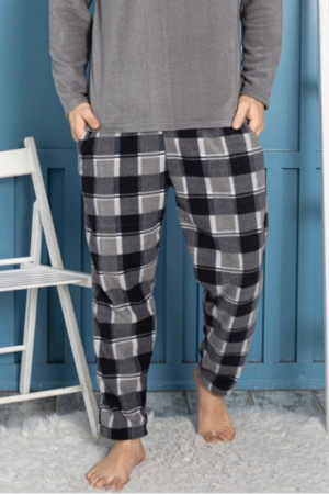 Pijama barbat, material soft polar moale si calduros, maneci si pantaloni lungi cu buzunare embody [1]