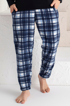 Pijama barbati cocolino, material soft polar moale si calduros, buzunare laterale, bleumarin, embody.ro [1]
