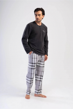 Pijamale cocolino barbati - Pijama barbati cocolino, material soft polar pufos si calduros embody.ro