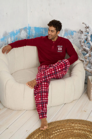 Pijama barbati cocolino, material pufos si calduros, embody.ro [2]