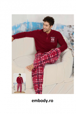Pijama barbati cocolino, material pufos si calduros, embody.ro [3]